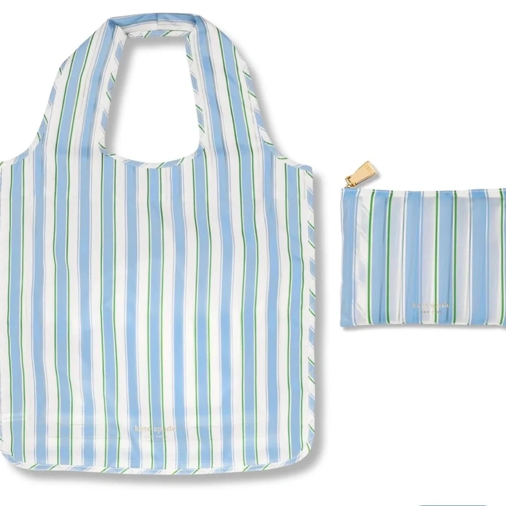 Kate spade Striped Blue and Green Pouch and bag